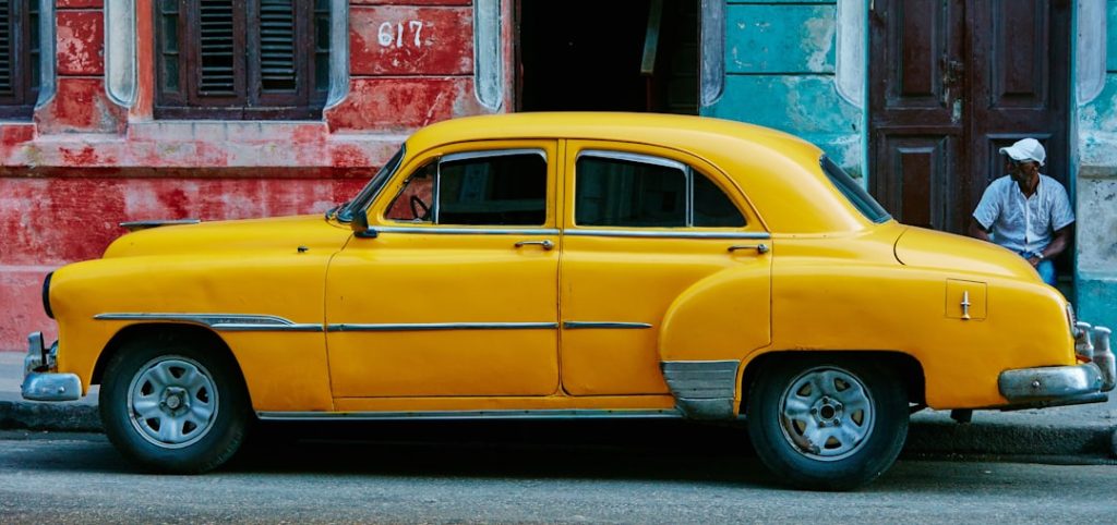 Yellow vintage car Havana Picture taken for FindByPlate – https://findbyplate.com